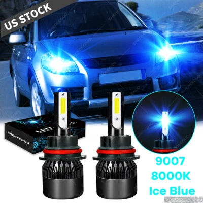 Para Suzuki SX4 2007-2013 - 2x 9007 HB5 8000K Azul LED Faros Alta/Baja Luz Foto 1 de 4