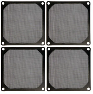 4x 120mm Czarna aluminiowa obudowa komputera Wentylator Siatka Grill / Osłona / Filtr przeciwpyłowy - Zdjęcie 1 z 1