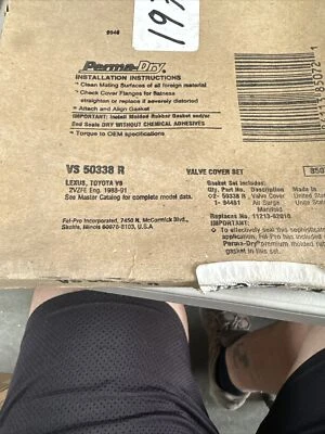 Junta de cubierta de válvula Fel-Pro VS50338R 1988-91 Toyota Camry 90-91 Lexus ES250 2,5 L Foto 1 de 4