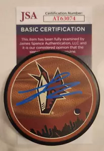 Logan Cooley Signed Reverse Retro Puck w/ JSA COA #AT63074 Arizona Coyotes - Picture 1 of 2