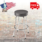 Big Red Torin Swivel Bar Stool Padded Garage Shop Seat With Plated Legs, Black