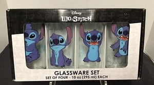 Juego de 4 vasos de cristalería Lilo and Stitch de los parques de Disney 10 oz NUEVO - Imagen 1 de 7