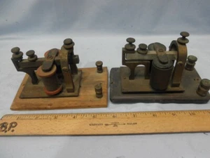 2 Antique 1800s Telegraph Relays MENOMINEE & J.H. Bunnell & Co NR RADIOORPHANAGE - Zdjęcie 1 z 10