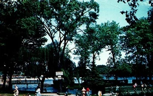 Swimming Pool at the Park Smiths Falls Ontario Canada Postcard 1961 Color People - Picture 1 of 2