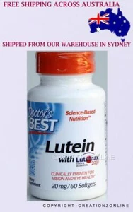 LUTEIN with LUTEMAX 2020 20 mg 60 Capsules DOCTORS BEST Vision Eye Health - Picture 1 of 4