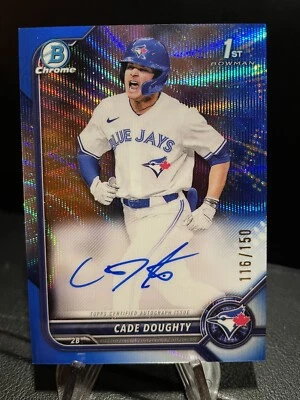 2022 Bowman Chrome 1st Cade Doughty Blue Wave Refractor Auto /150 *Color Match* - Image 1 of 2