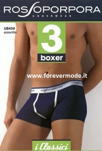 3 Boxer uomo Rossoporpora in cotone elasticizzato con elastico logo art UB450 - Foto 1 di 2
