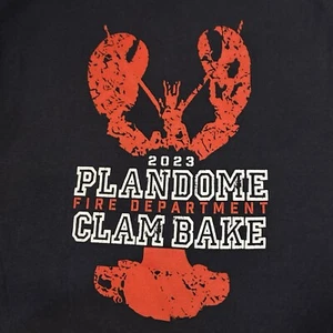 Camiseta Plandoma Fire Department Clam Bake 2023 gráfica talla S - Imagen 1 de 5