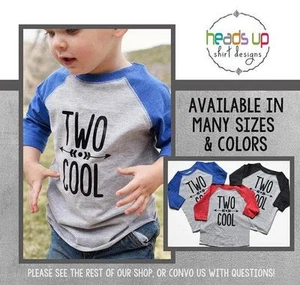 Two Cool Raglan Camisa Niño Pequeño - Dos Cumpleaños Niño Pequeño - 2 Raglan - Imagen 1 de 3