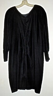 VESTIDO MIDI MUJER JONES NEW YORK NEGRO FORRADO TERCIOPELO MANGA LARGA TALLA 16 Foto 1 de 4