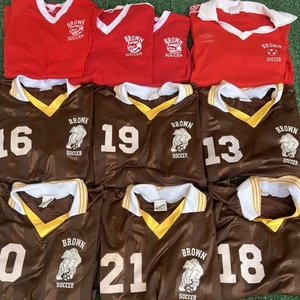 Vintage 80s Mens Brown University Bears Soccer Jersey T-Shirt Lot of 10 XL Large - Picture 1 of 24