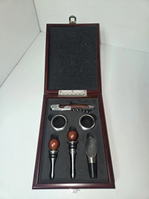 Heritage Brookstone Kit Abridor de Vino 6 Piezas Juego de Barra en Caja de Madera Foto 1 de 4