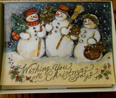 1997 Lang CHRISTMAS JOY Susan Winget Christmas Greeting Cards (10) w/envelopes - Image 1 of 4