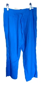 VINTAGE JAEGER blue LINEN trousers 16 - Picture 1 of 2