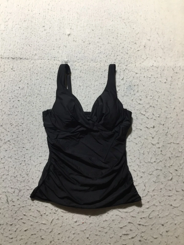 Apt. 9 Tankini de natación de una pieza para mujer S pequeño negro correas para cuello en V acolchadas en capas Foto 1 de 4