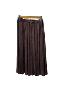 Gonna plissettata Please Issey Miyake marrone poliestere taglia 4 design plissettato - Foto 1 di 5