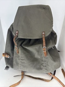 Swedish Army M39 Backpack Canvas Leather Frame Rucksack M39 Vintage WW2 Military - Picture 1 of 4