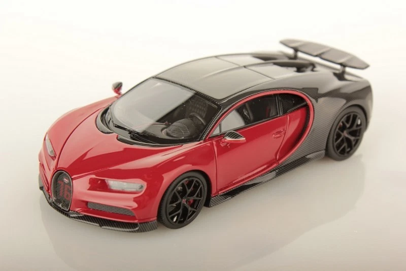 Bugatti Chiron Sport gris carbone/rouge Italien 2018 1/43 Looksmart - Photo 1/1
