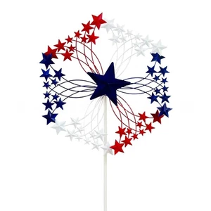 Decorative Metal Garden Spinner Featuring Rotate Star Shape Weatherproofed - Picture 1 of 8