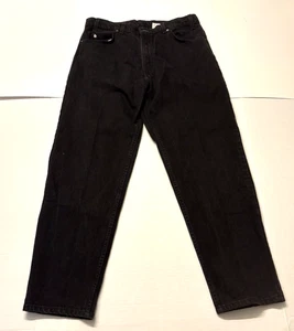 Vintage Levis Jeans Mens 38x30 Black USA Orange Tab Y2K Denim Pants Dark 550 EUC - Picture 1 of 9