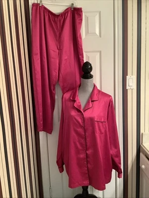 Conjunto de pijama feminino Cabernet 2XL rosa bolinhas cordão cintura manga longa - Imagem 1 de 4