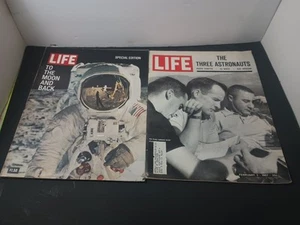 1967 1969 Life Magazines Astronauts, Moon Landing - Lot of 2 Space Astronauts VG - Foto 1 di 12