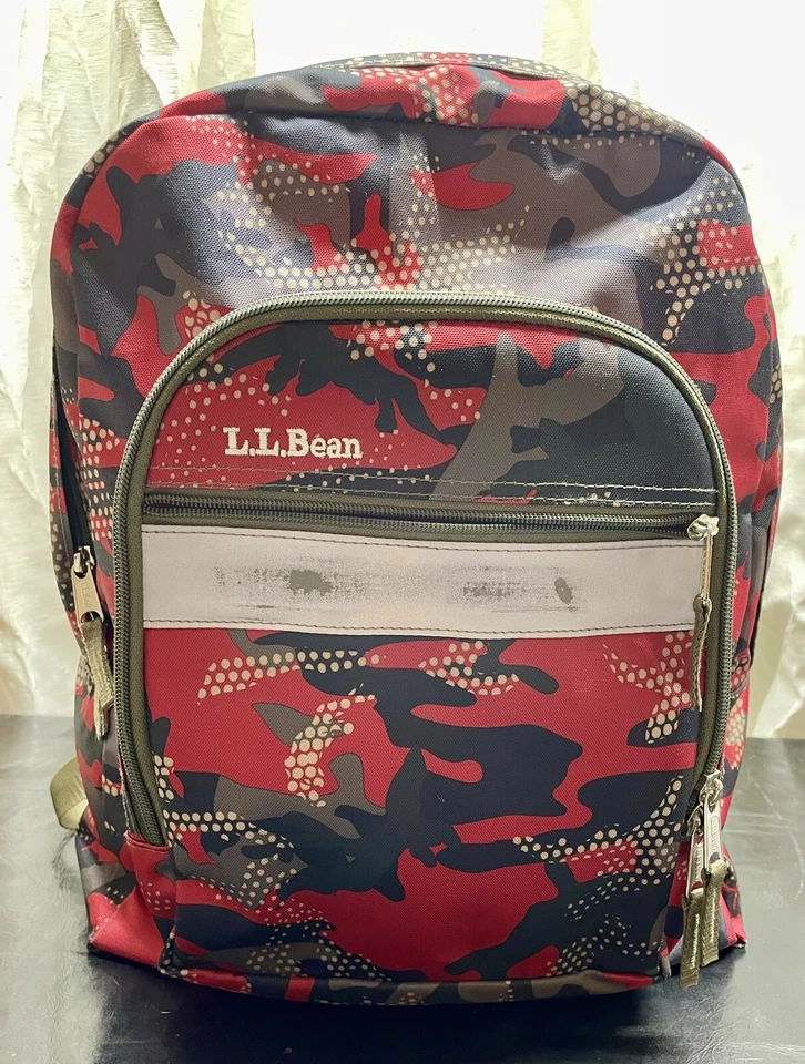 L.L. Mochila de viaje Bean camuflada roja a rayas reflectantes LLB# 0YP63 Foto 1 de 4