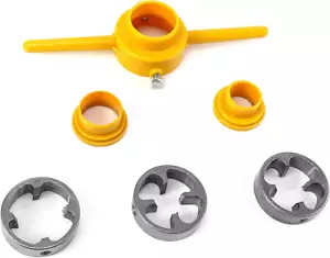 6-Piece NPT Die Set - PVC Pipe Thread Maker Tool for Plumbing (1/2", 3/4", 1") - Picture 1 of 12