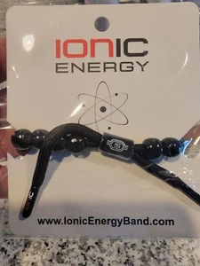 Mens Beaded Black/Black Natural Wood Beads Ionic Energy Shoelace Bracelet NEW! - Picture 1 of 7