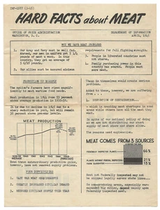 Hard Facts About Meat-1945 Brochure On Beef/Pork Rationing-Price Administration - Picture 1 of 4