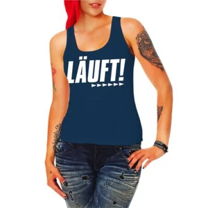Frauen Trägershirt Top Läuft lustige Sprüche cooler Spruch Fun witzig Statement - Bild 1 von 5