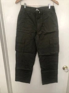 H&M Boys Youth Cargo Pants NWT Size 18 With Adjustable Waist Army Green - Picture 1 of 7