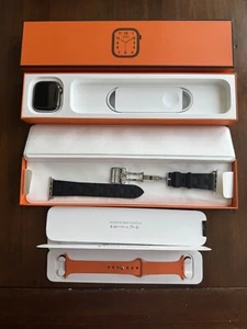 Apple Watch Hermes Series 10 GPS + Cellular 46mm w/Noir Kilim Single Tour - USED - Photo 1 sur 22