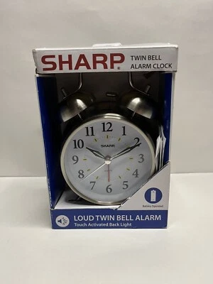 Sharp Twin Bell Alarm Clock - Loud Alarm - Great for Heavy Sleepers - Battery Op - Image 1 of 4