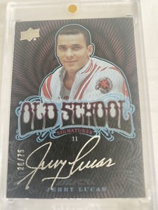 2013-14 UPPER DECK BLACK OLD SCHOOL JERRY LUCAS ON CARD AUTO #36/75. RARE MINT!