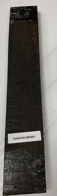 2 Pcs, Gaboon Ebony Guitar Fingerboard Blank- 16x1x3/8 Luthierwood Free Shipping - Image 1 of 4