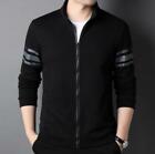 Sweater Sports Men's Jackets Casual Zip Cardigans Cotton Slim Stand Collar M-3Xl
