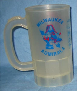 Taza de hockey de ligas menores de plástico Milwaukee Admirals Signature - Cerveza estilo antiguo - Imagen 1 de 3