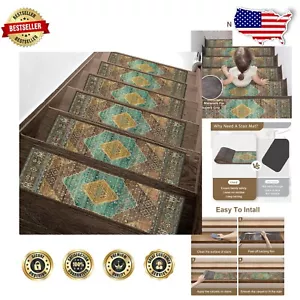 Indoor Non-Slip Carpet Stair Treads 8" X 30" - Stylish Safety & Comfort - Picture 1 of 10
