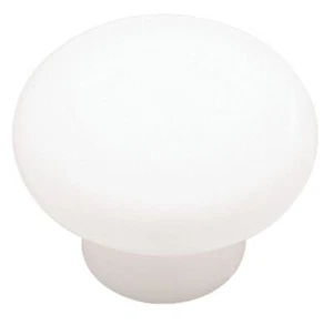 (50 Pack) 1-3/8" Round Plastic Knob White - Picture 1 of 1