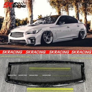 For Infiniti Q50 2014-17 Sedan Forged Carbon Fiber Front Bumper Hood Mesh Grille - Picture 1 of 19