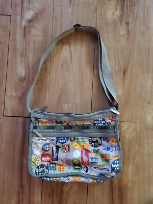 2010'S Rare LeSportsac Texting and Emoji All Over Print Crossbody Bag Nylon - Image 1 of 4