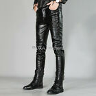 ROXA NEW Men Cafe Party Wear Authentic Sheepskin Real Leather Pant Black Trouser