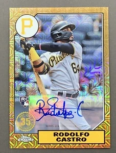 ORANGE - 2022 Topps Series 1 Rodolfo Castro #T87C-67 RC Auto Mojo Refractor /25 - Picture 1 of 3