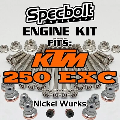KIT DE PERNOS DE MOTOR DE NÍQUEL: CUBIERTA DE EMBRAGUE DE CÁRTER DE CULATA KTM 250EXC 250 EXC Foto 1 de 4