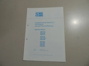 11.1974 Sachs 1001 / 5A 6 A B C 1251 / 5 A AL B 6 A B C D Motor lista de piezas de repuesto - Imagen 1 de 8