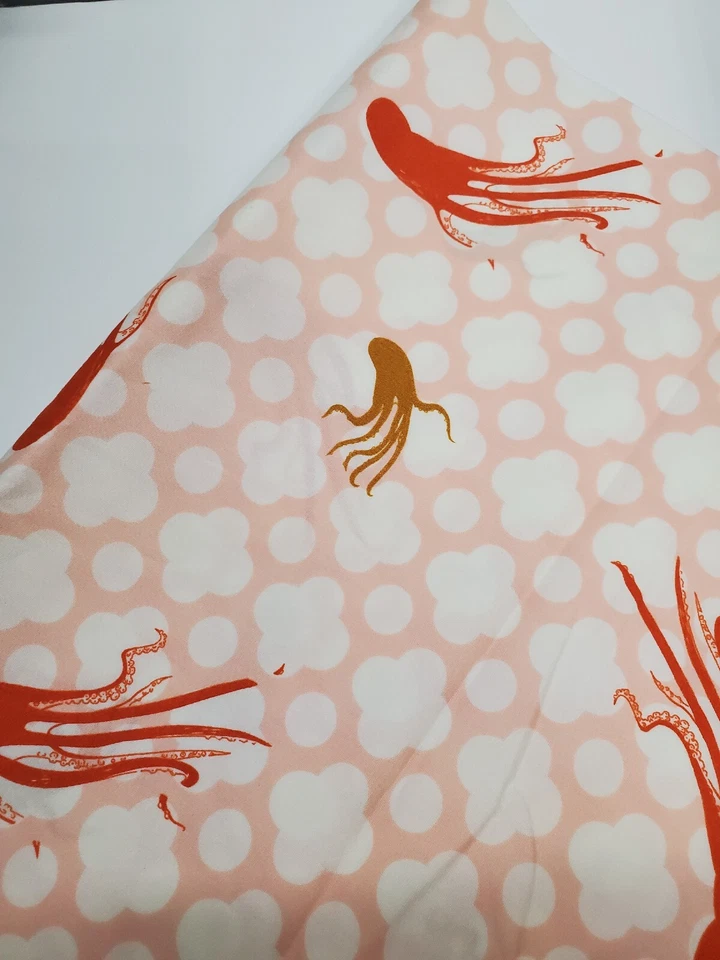 Ткань Heather Ross Mendocino 1-й Принт Осьминог Морская Жизнь ТОЛСТАЯ ЧЕТВЕРТЬ - Изображение 1 из 1