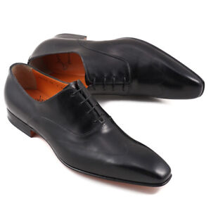 Santoni Fatte a Mano Black Calf Oxford with Wingtip Detail 11.5 Dress Shoes