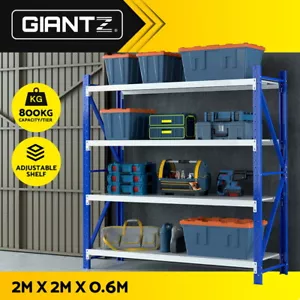 Giantz 2Mx2M Garage Shelving Warehouse Rack Pallet Racking Storage Shelf Grey - Picture 1 of 9