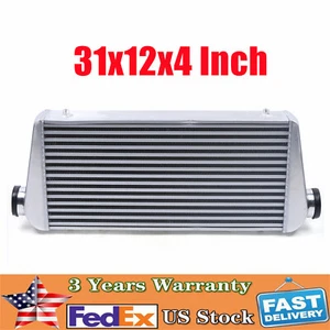 Universal Front Mount Intercooler 31x12x4" 3" Inlet & Outlet Intercooler - Picture 1 of 10